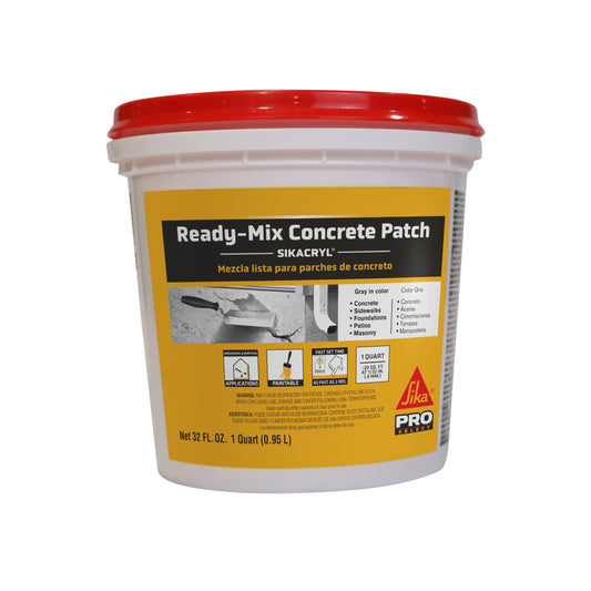 Sika - Sikacryl - Gray - Ready-Mix Concrete Patch - for Repairing spalls and Cracks in Concrete and Masonry - Textured - 1 qt